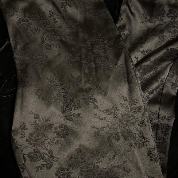 Field Manor Pants - Vintage Black Jacquard flower print pants